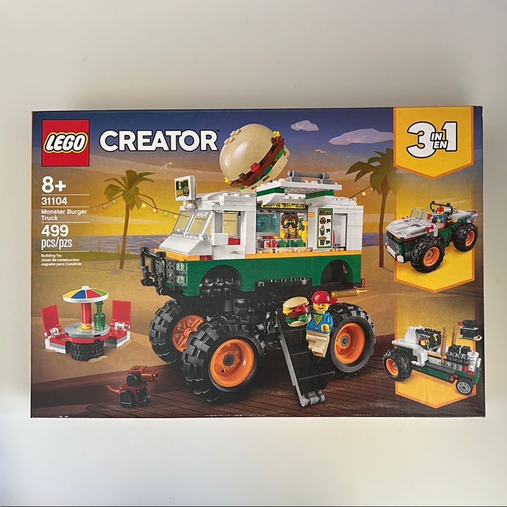 LEGO Creator 31104 3-in-1 Burger Monster Truck - Green, White, Black